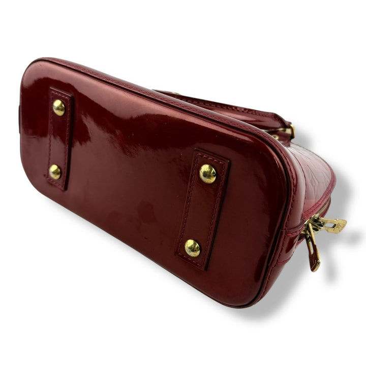 Louis Vuitton Alma BB Vernis Red Stripe Monogram Handbag - Lux Central