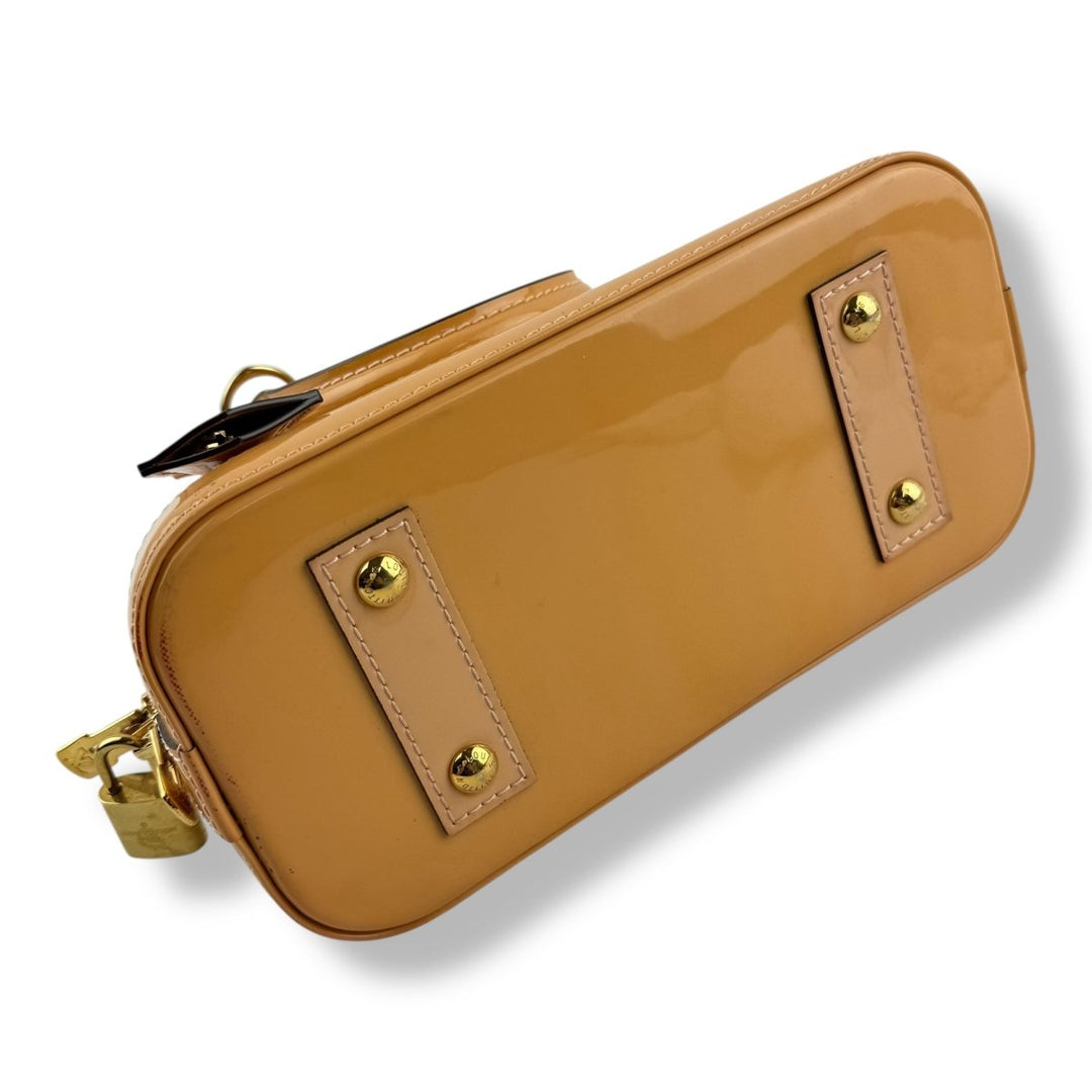 Louis Vuitton Alma BB Vernis Tan Monogram Handbag - Lux Central