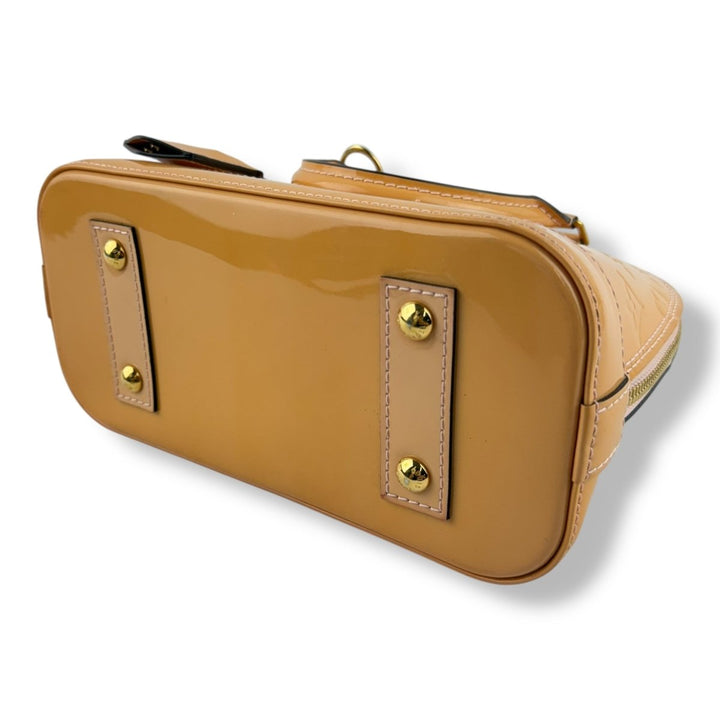 Louis Vuitton Alma BB Vernis Tan Monogram Handbag - Lux Central