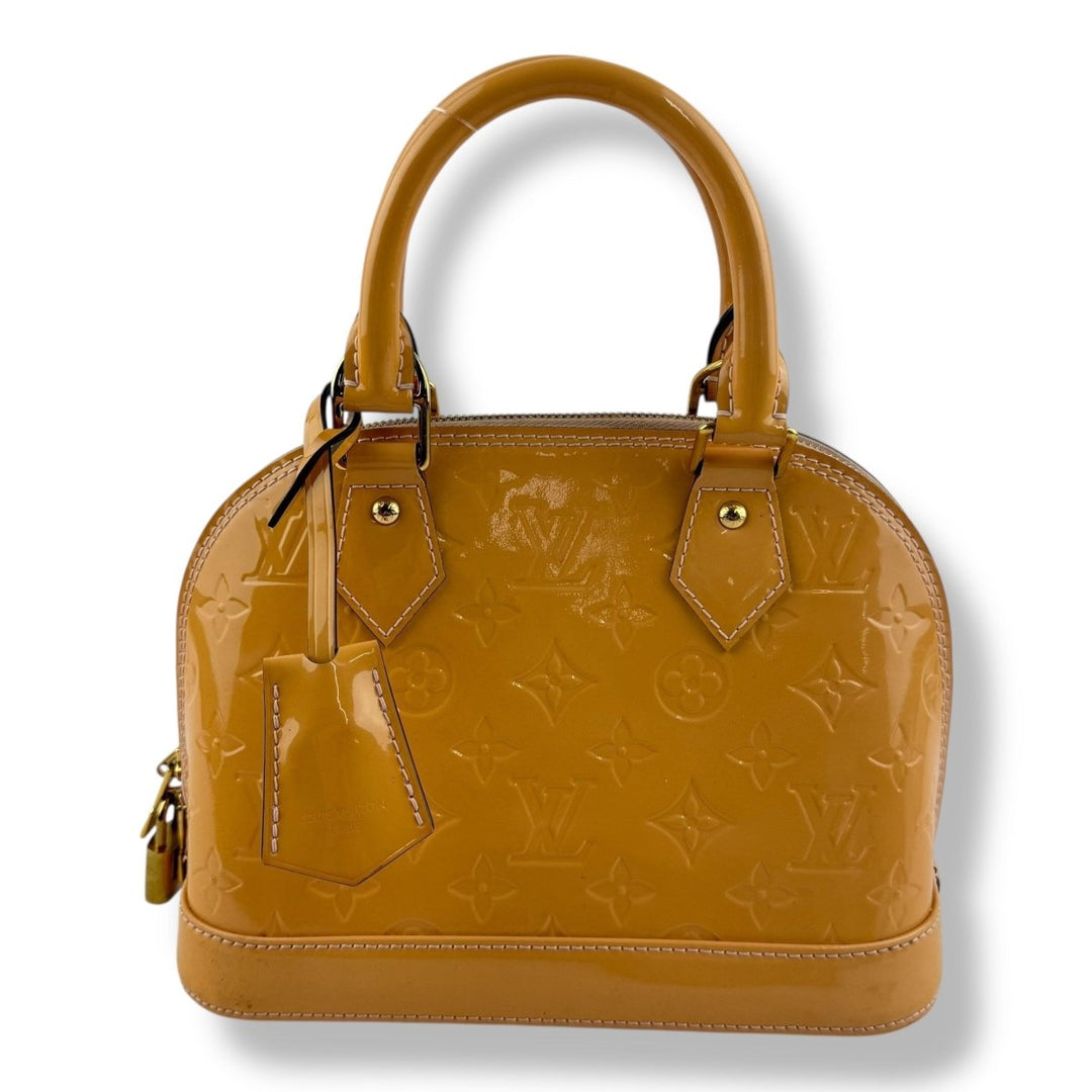 Louis Vuitton Alma BB Vernis Tan Monogram Handbag - Lux Central