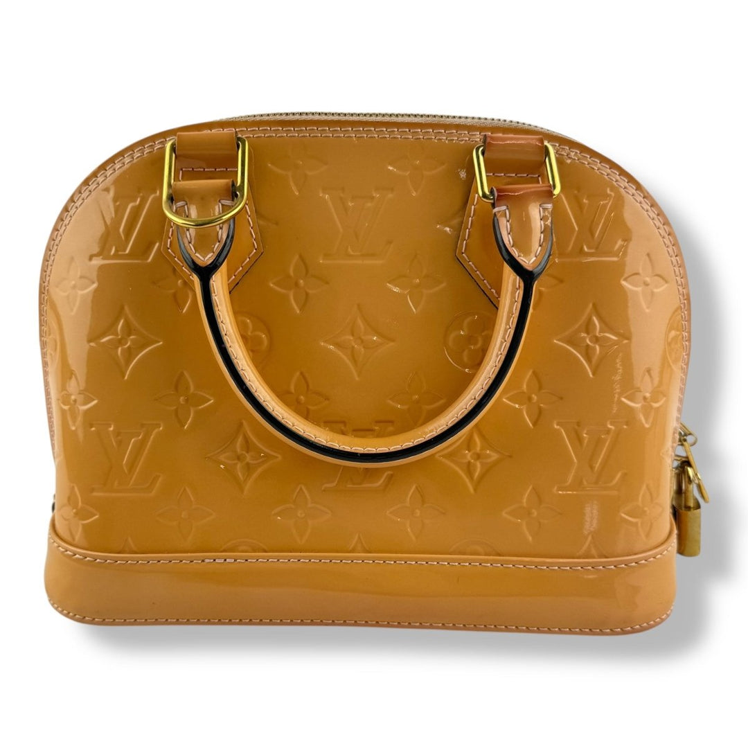 Louis Vuitton Alma BB Vernis Tan Monogram Handbag - Lux Central