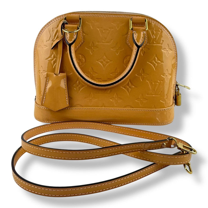 Louis Vuitton Alma BB Vernis Tan Monogram Handbag - Lux Central