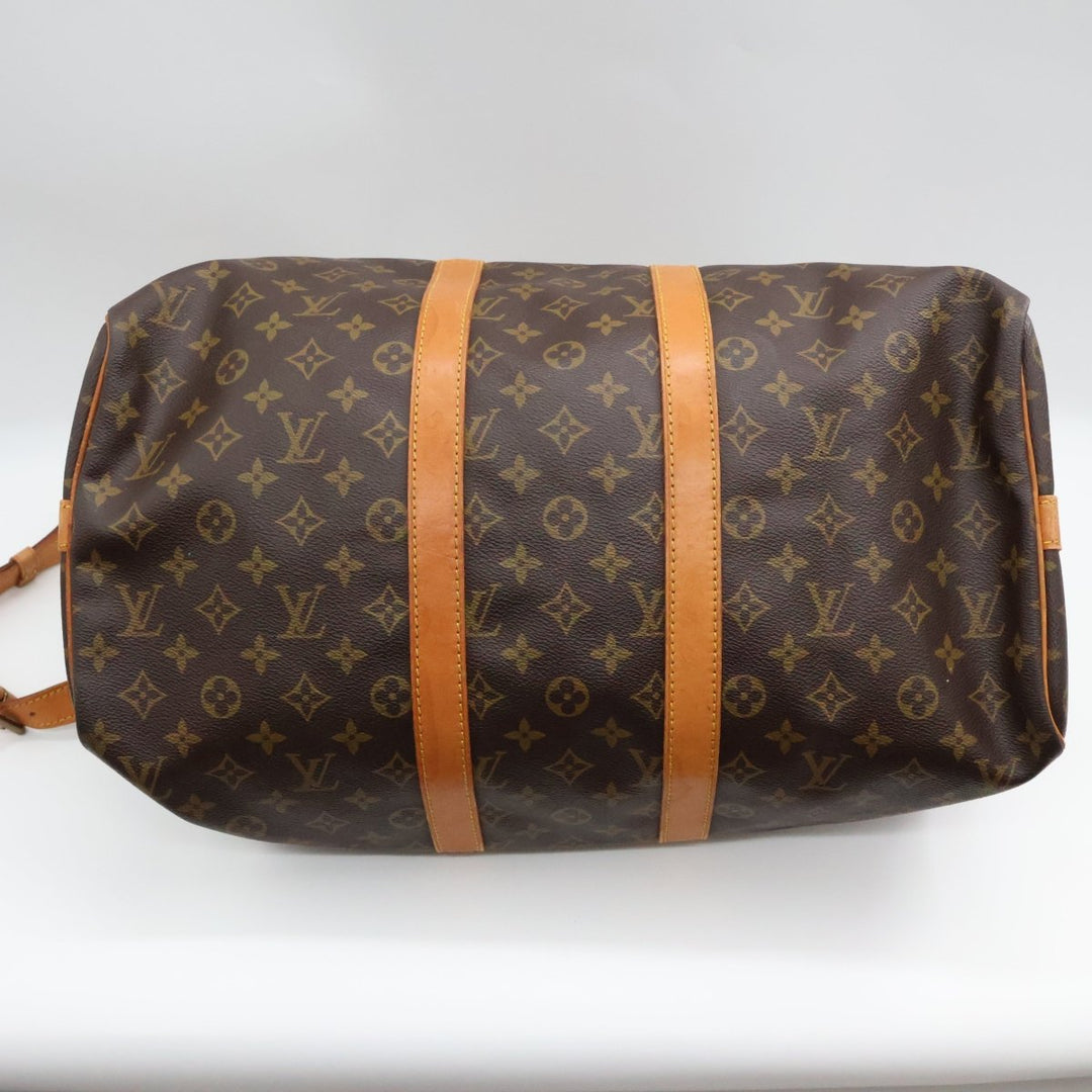 Louis Vuitton Bandouliere Vintage Brown Monogram 45 Keepall Duffle Bag - Lux Central