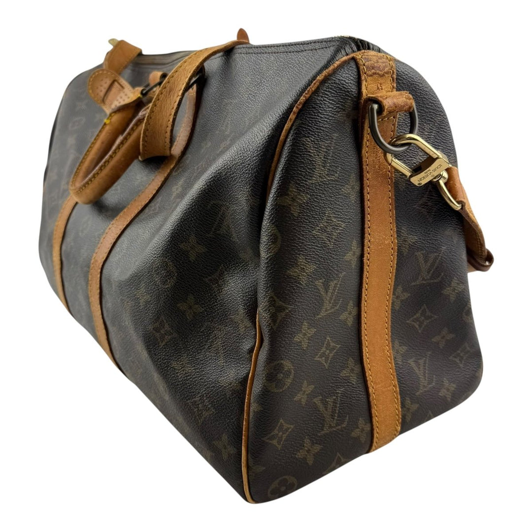 Louis Vuitton Bandouliere Vintage Brown Monogram 45 Keepall Duffle Bag - Lux Central