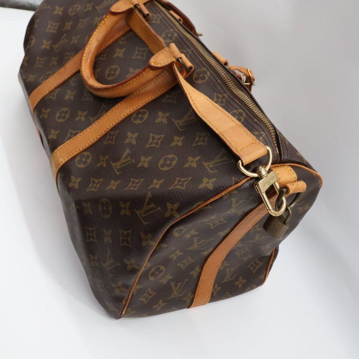 Louis Vuitton Bandouliere Vintage Brown Monogram 45 Keepall Duffle Bag - Lux Central