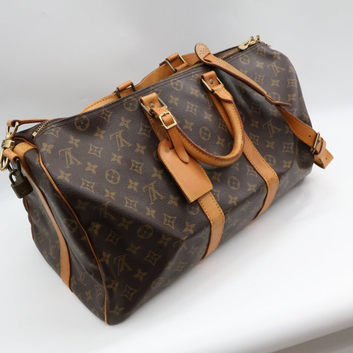 Louis Vuitton Bandouliere Vintage Brown Monogram 45 Keepall Duffle Bag - Lux Central