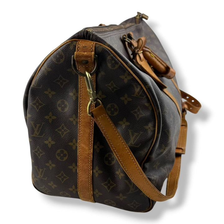 Louis Vuitton Bandouliere Vintage Brown Monogram 50 Keepall Duffle Bag - Lux Central