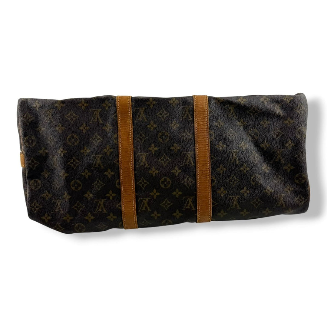 Louis Vuitton Bandouliere Vintage Brown Monogram 50 Keepall Duffle Bag - Lux Central