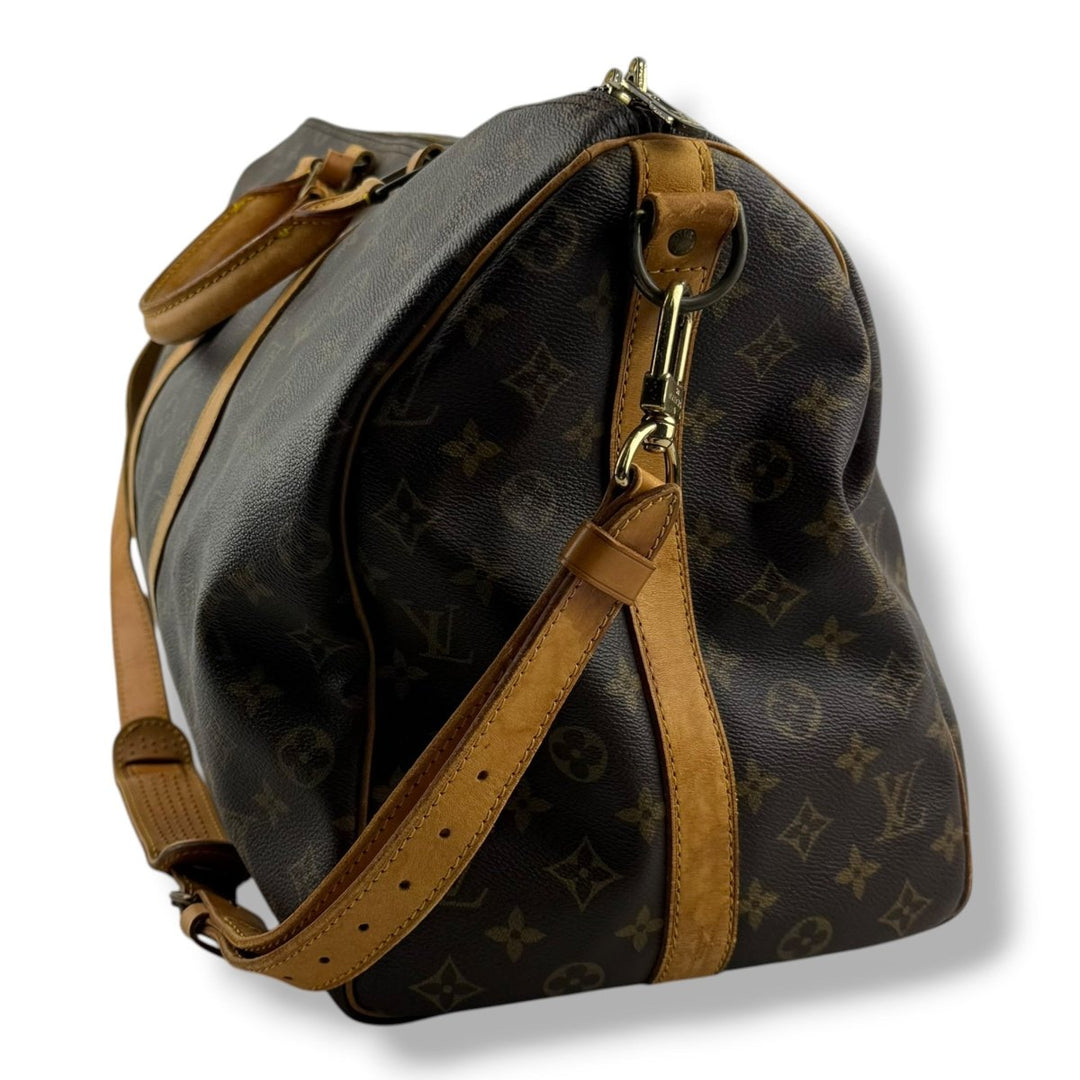 Louis Vuitton Bandouliere Vintage Brown Monogram 50 Keepall Duffle Bag - Lux Central