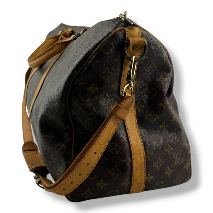 Louis Vuitton Bandouliere Vintage Brown Monogram 50 Keepall Duffle Bag - Lux Central