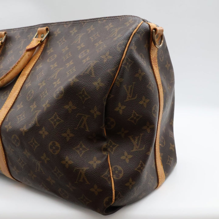 Louis Vuitton Bandouliere Vintage Brown Monogram 55 Keepall Duffle Bag - Lux Central