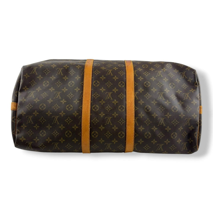 Louis Vuitton Bandouliere Vintage Brown Monogram 55 Keepall Duffle Bag - Lux Central