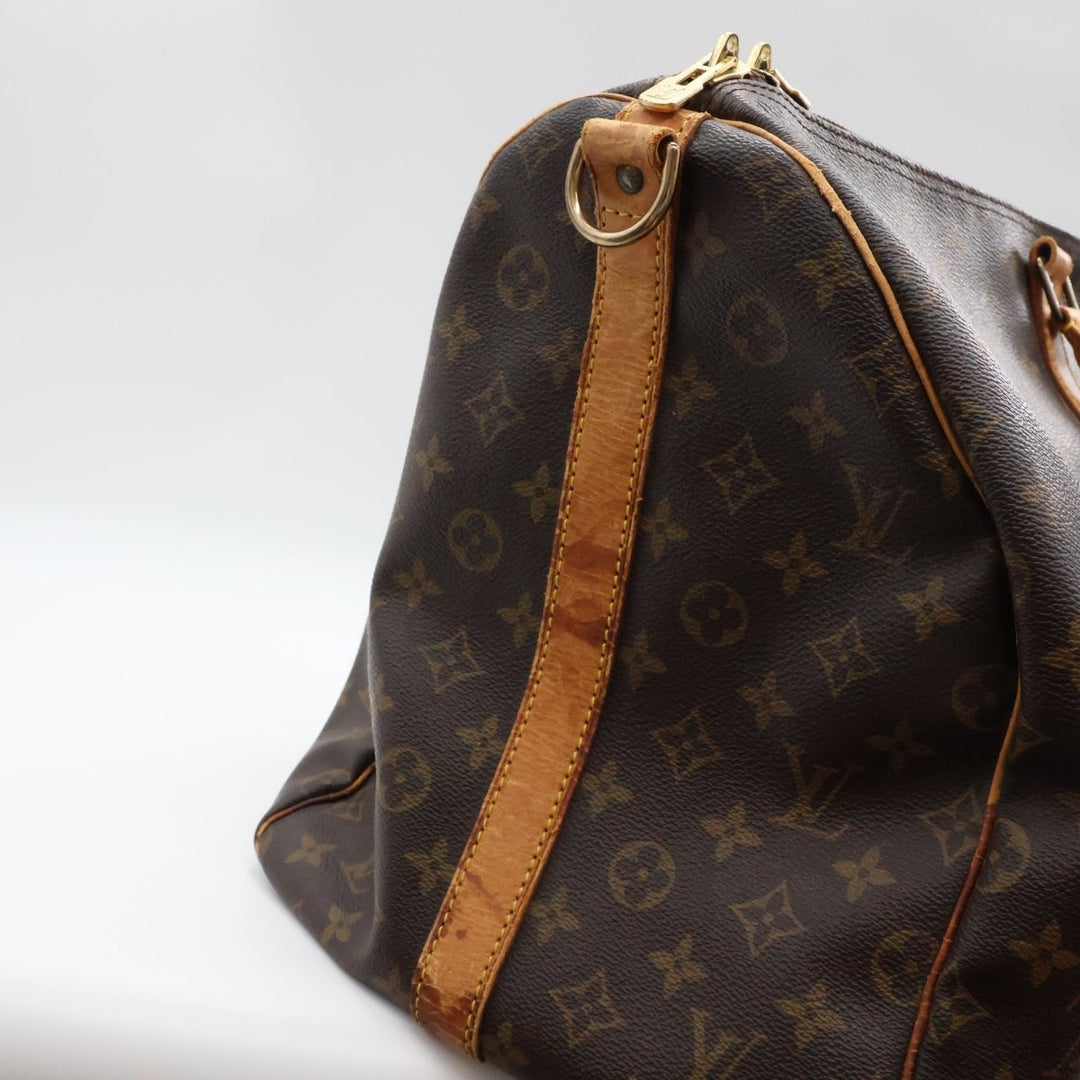 Louis Vuitton Bandouliere Vintage Brown Monogram 55 Keepall Duffle Bag - Lux Central