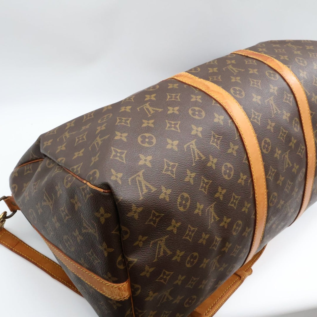 Louis Vuitton Bandouliere Vintage Brown Monogram 55 Keepall Duffle Bag - Lux Central