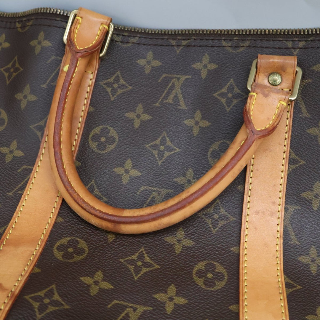 Louis Vuitton Bandouliere Vintage Brown Monogram 55 Keepall Duffle Bag - Lux Central