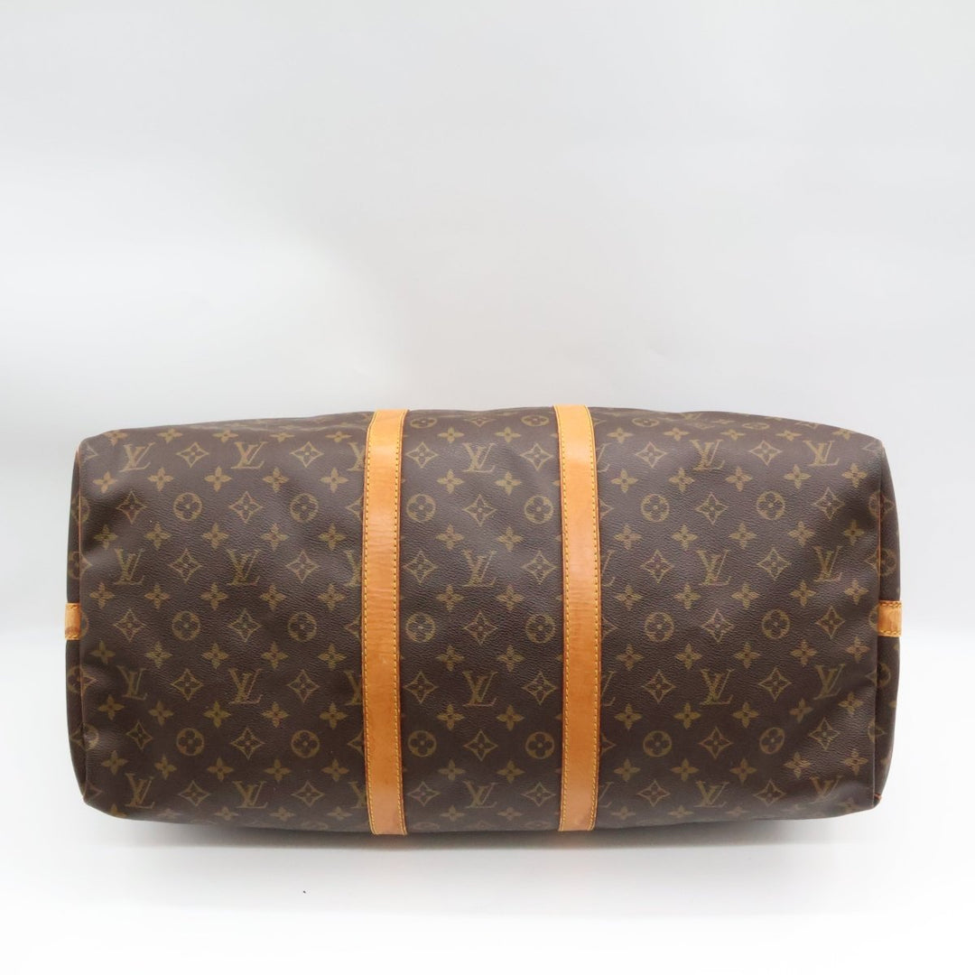 Louis Vuitton Bandouliere Vintage Brown Monogram 55 Keepall Duffle Bag - Lux Central