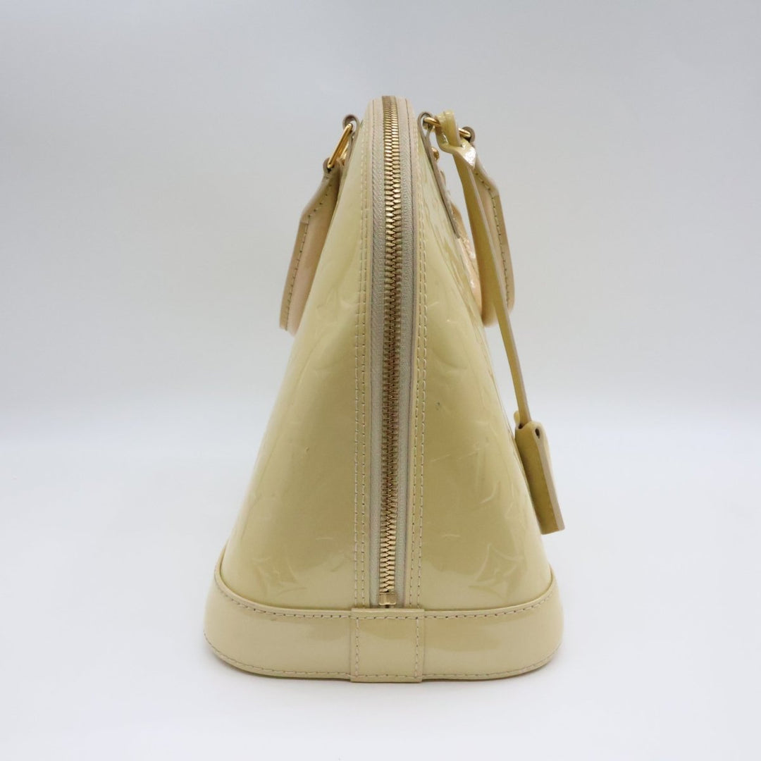 Louis Vuitton Beige Patent Leather Vernis Monogram Alma PM Handbag - Lux Central
