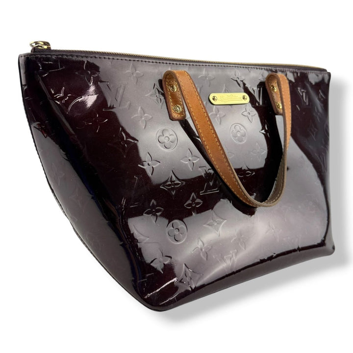 Louis Vuitton Bellevue MM Burgundy Vernis Patent Leather Handbag - Lux Central