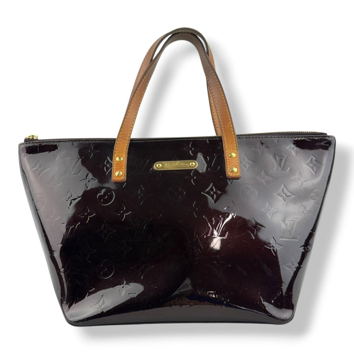 Louis Vuitton Bellevue MM Burgundy Vernis Patent Leather Handbag - Lux Central