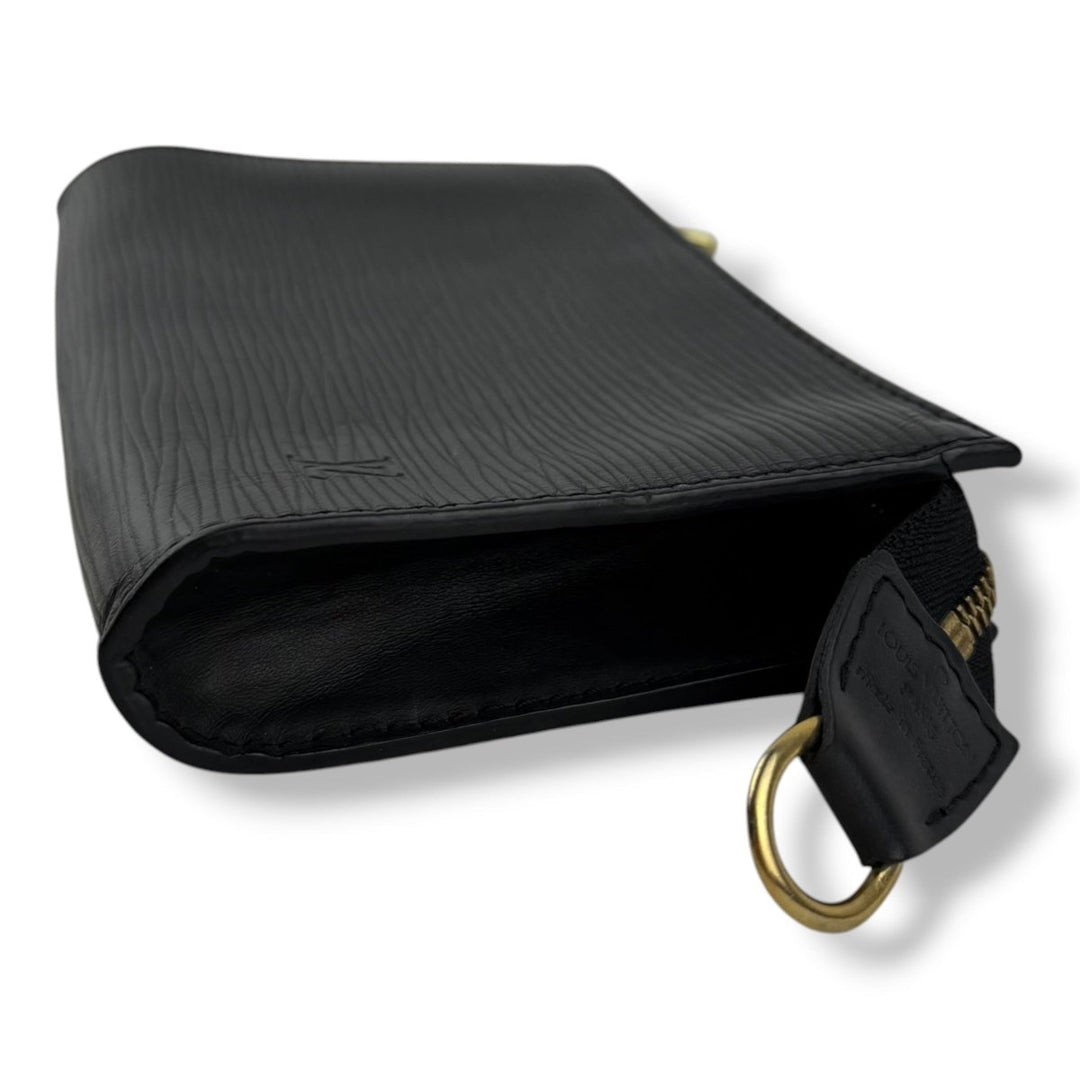 Louis Vuitton Black Epi Leather Classic Signature Mini Bucket Pouch Bag - Lux Central