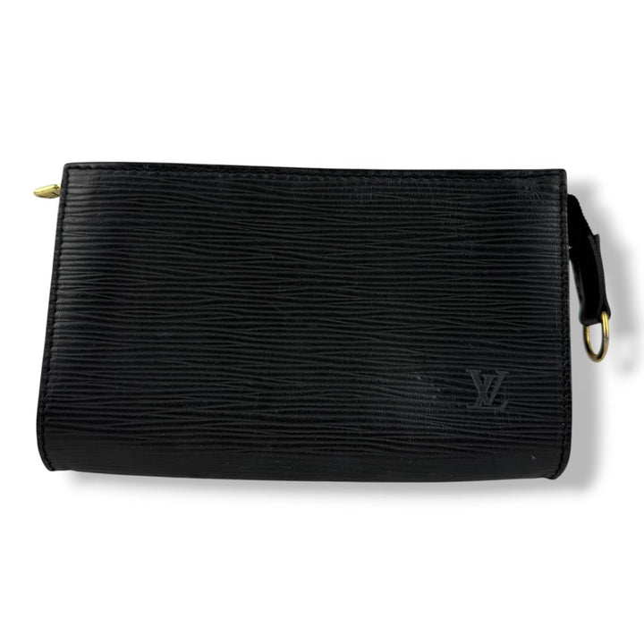 Louis Vuitton Black Epi Leather Classic Signature Mini Bucket Pouch Bag - Lux Central