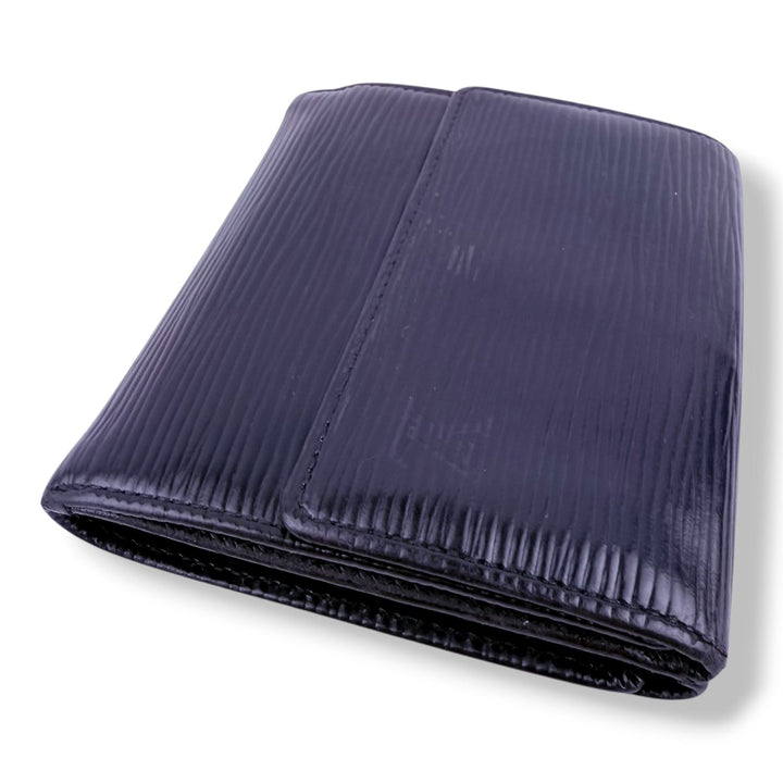 Louis Vuitton Black Epi Leather Compact Bifold Wallet Purse - Lux Central