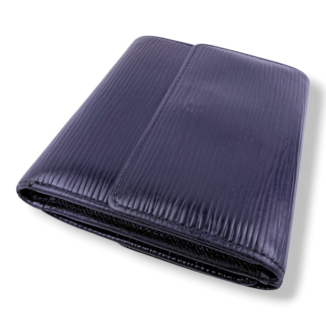 Louis Vuitton Black Epi Leather Compact Bifold Wallet Purse - Lux Central