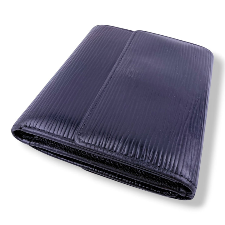 Louis Vuitton Black Epi Leather Compact Bifold Wallet Purse - Lux Central