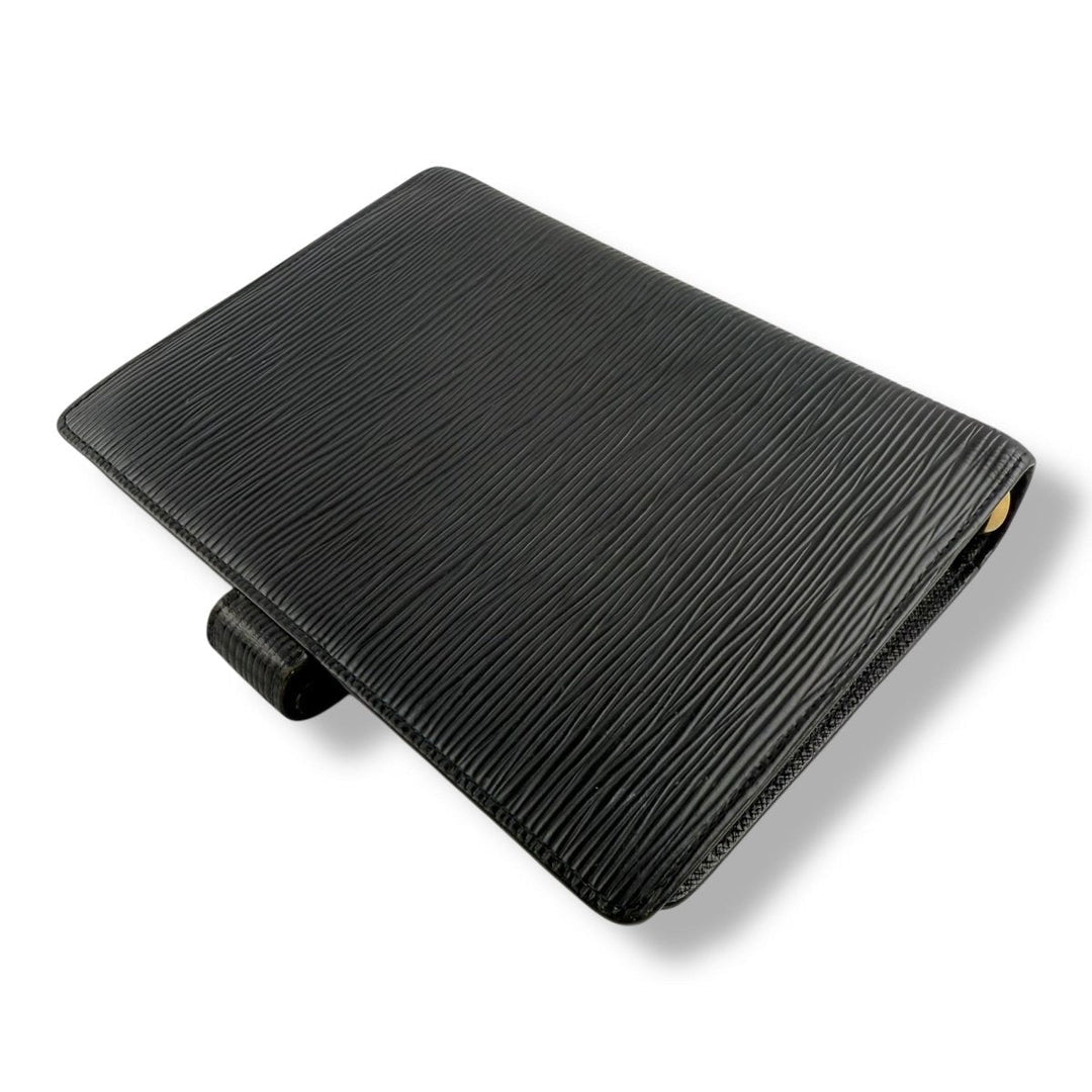 Louis Vuitton Black Epi Leather Medium Ring Agenda Wallet - Lux Central