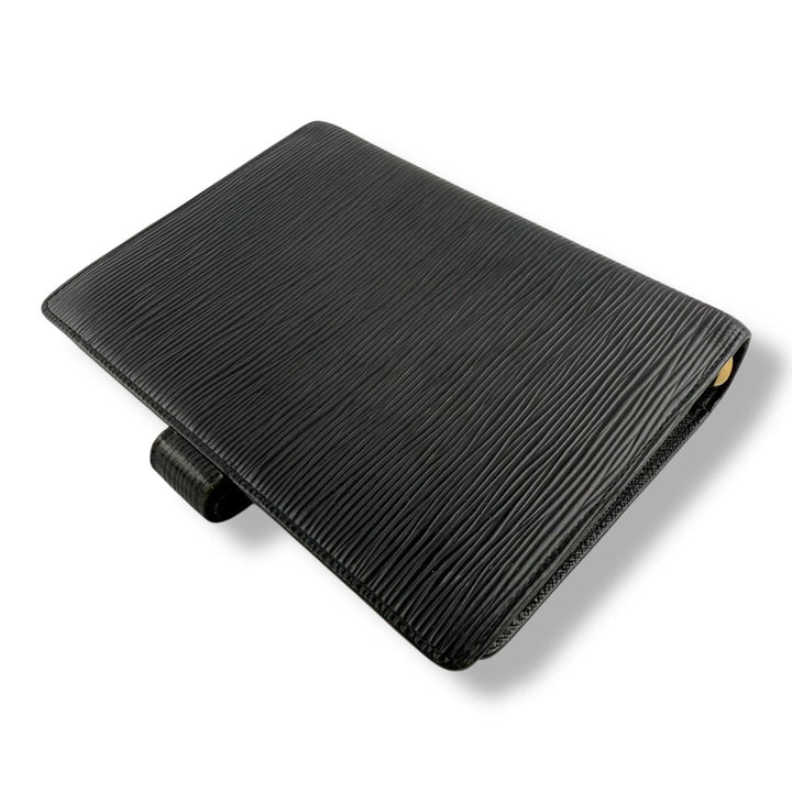 Louis Vuitton Black Epi Leather Medium Ring Agenda Wallet - Lux Central