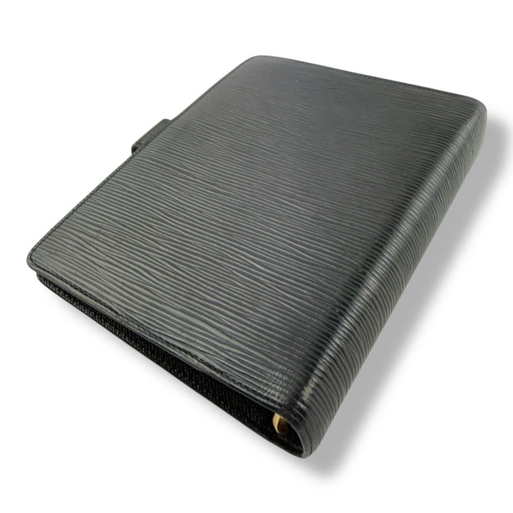 Louis Vuitton Black Epi Leather Medium Ring Agenda Wallet - Lux Central