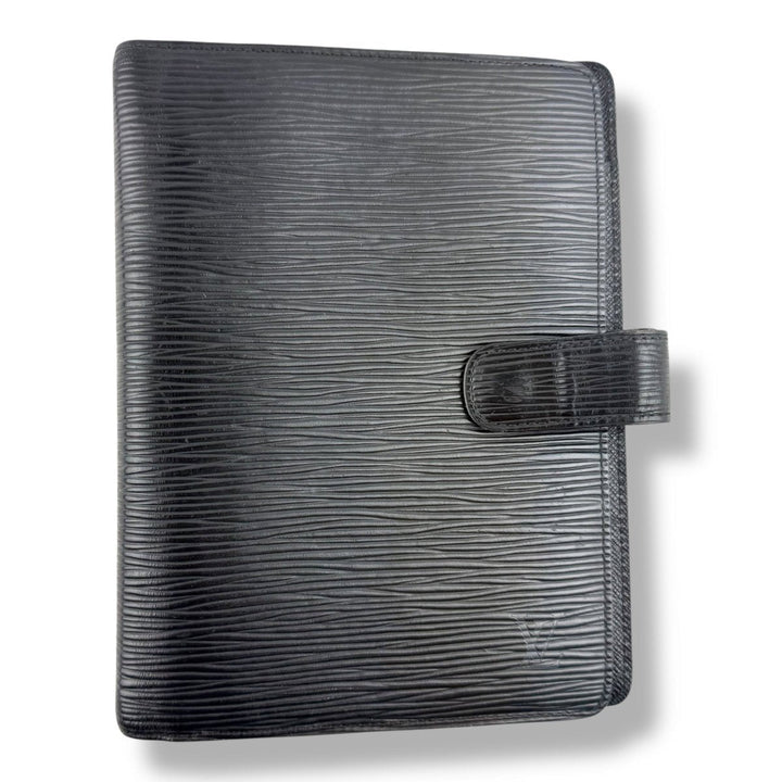 Louis Vuitton Black Epi Leather Medium Ring Agenda Wallet - Lux Central