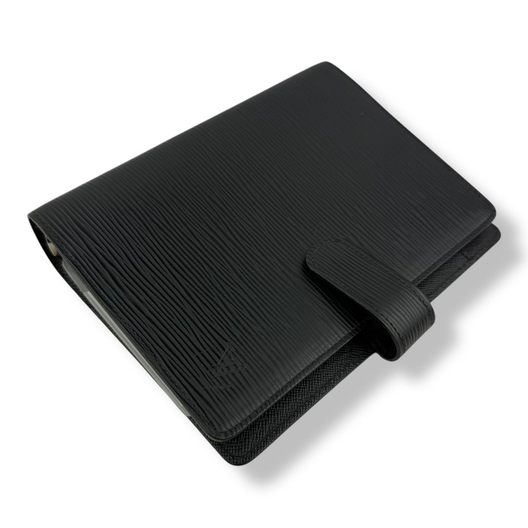 Louis Vuitton Black Epi Leather MM Ring Agenda Wallet - Lux Central