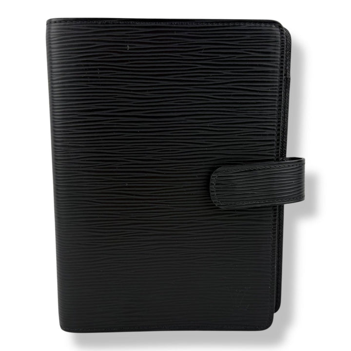 Louis Vuitton Black Epi Leather MM Ring Agenda Wallet - Lux Central