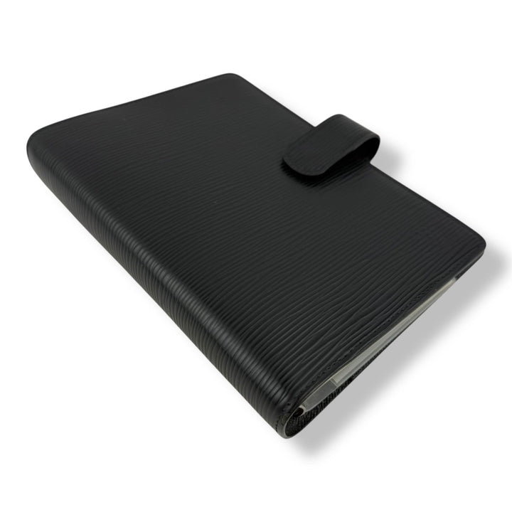 Louis Vuitton Black Epi Leather MM Ring Agenda Wallet - Lux Central