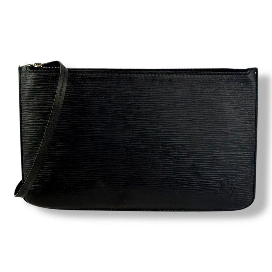 Louis Vuitton Black Epi Leather Neverfull Clutch Pouch - Lux Central