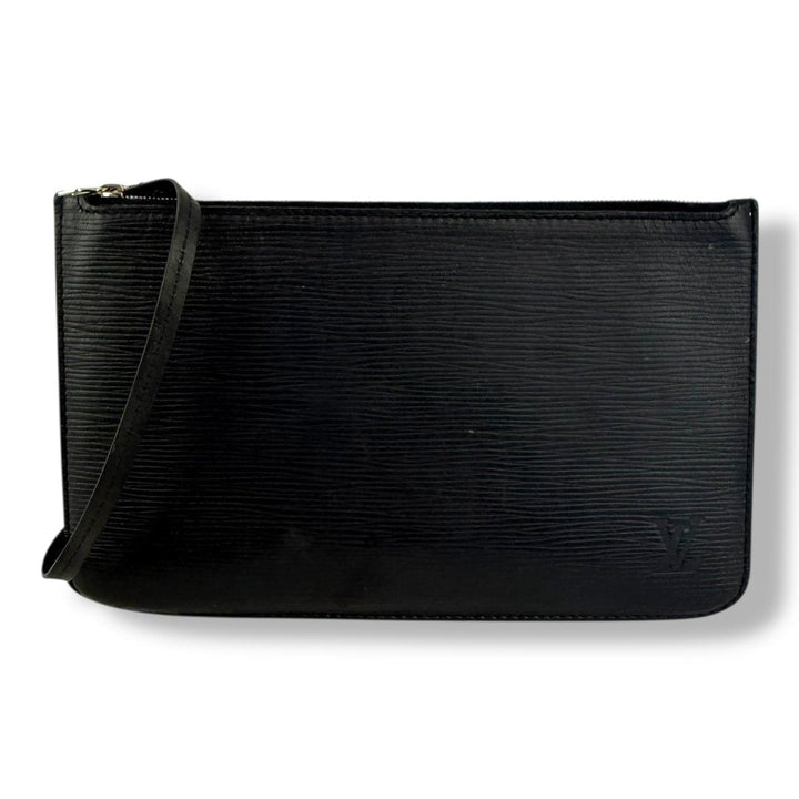 Louis Vuitton Black Epi Leather Neverfull Clutch Pouch - Lux Central