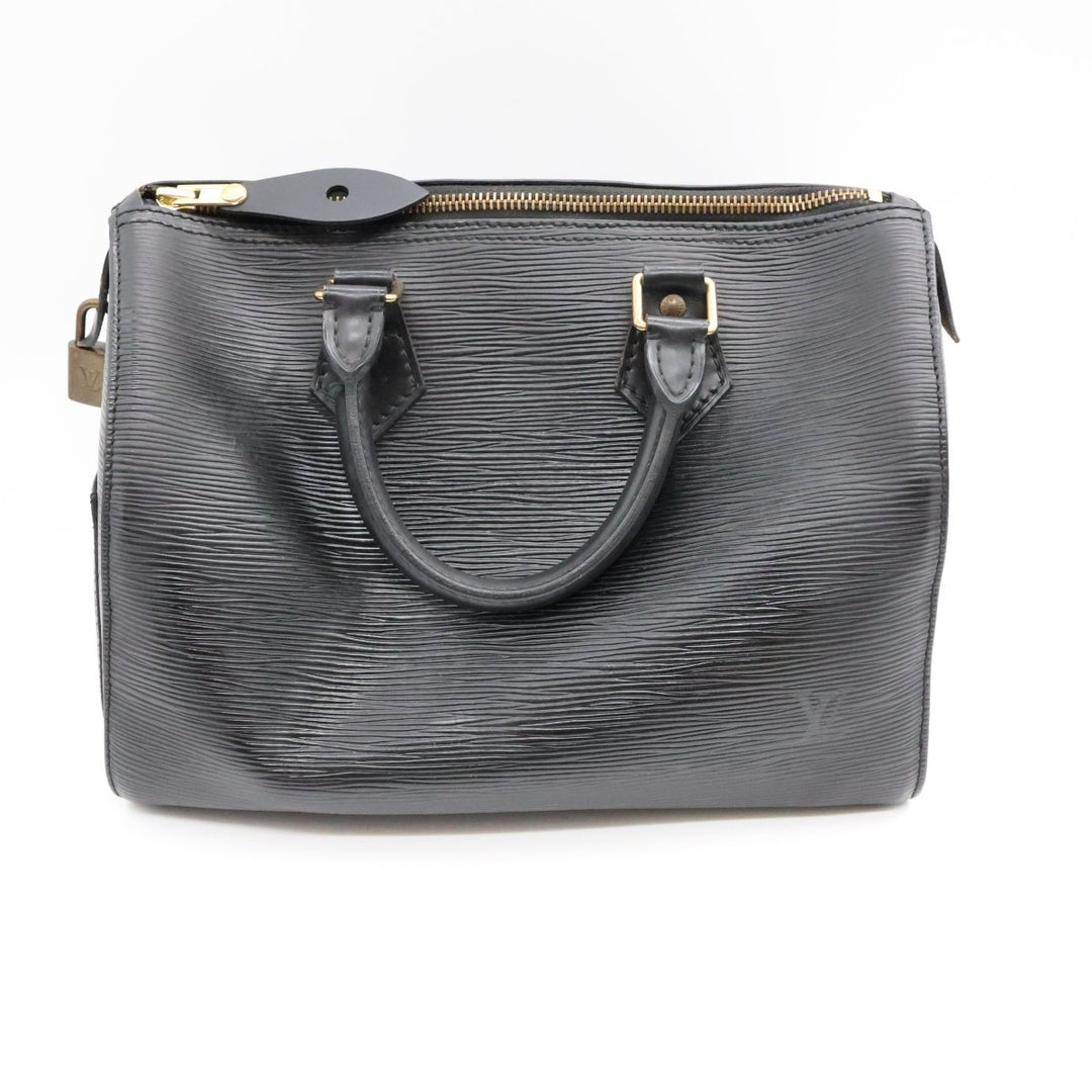 Louis Vuitton Black Epi Leather Speedy 25 Handbag - Lux Central