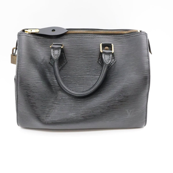 Louis Vuitton Black Epi Leather Speedy 25 Handbag - Lux Central