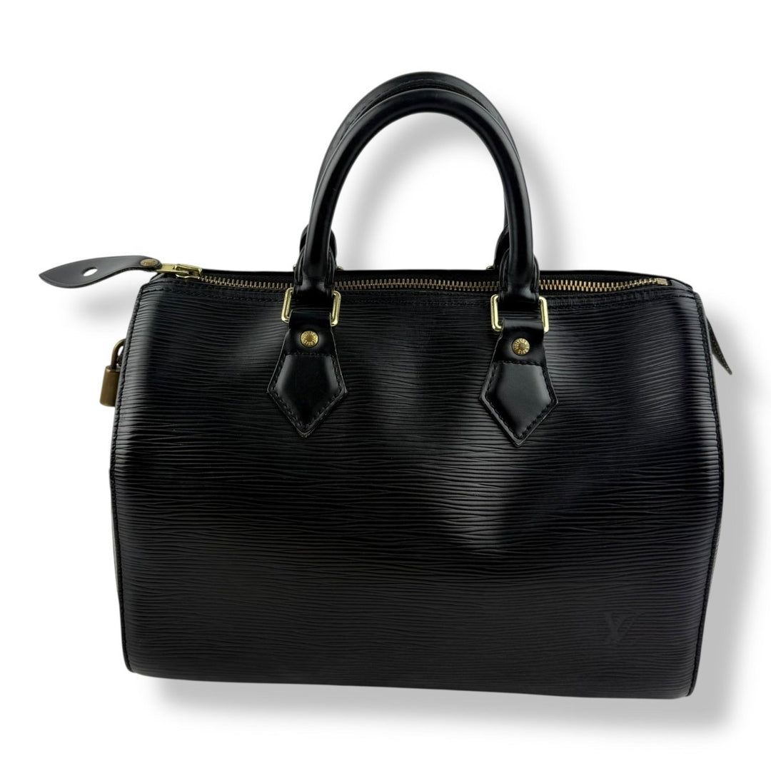 Louis Vuitton Black Epi Leather Speedy 28 Handbag - Lux Central