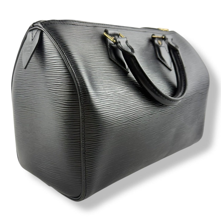 Louis Vuitton Black Epi Leather Speedy 28 Handbag - Lux Central