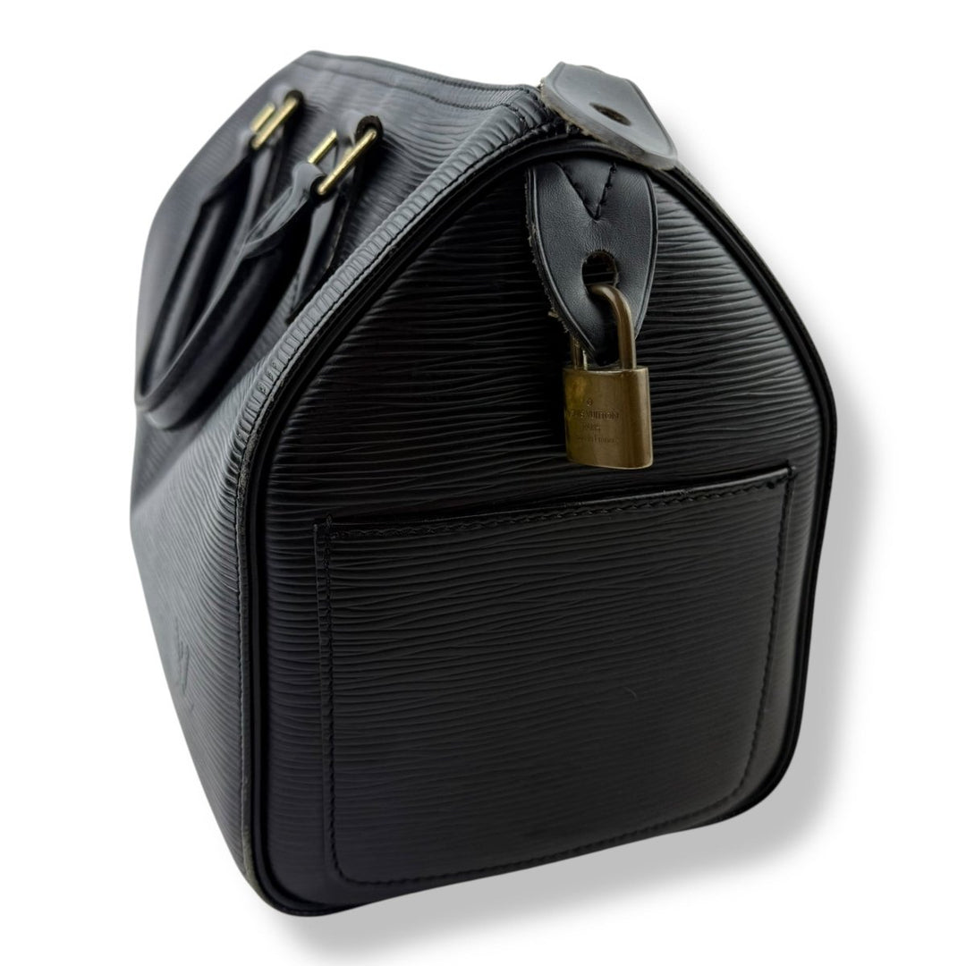 Louis Vuitton Black Epi Leather Speedy 28 Handbag - Lux Central