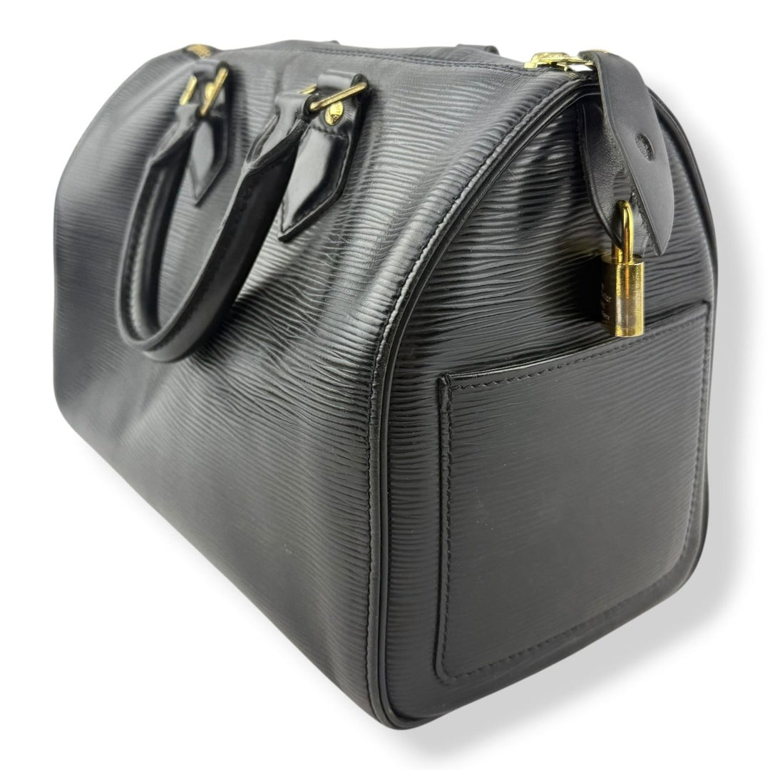 Louis Vuitton Black Epi Leather Speedy 28 Handbag - Lux Central