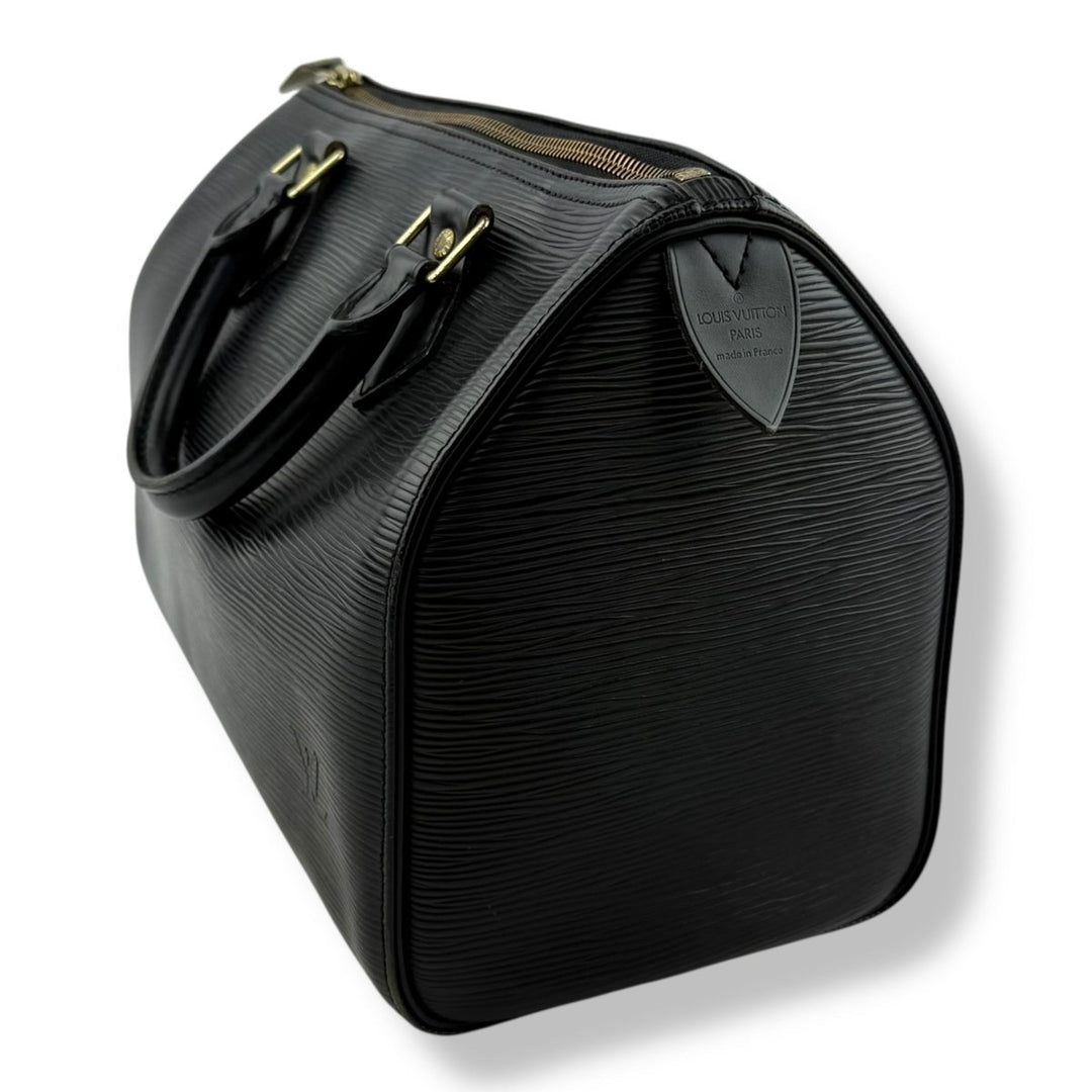 Louis Vuitton Black Epi Leather Speedy 28 Handbag - Lux Central