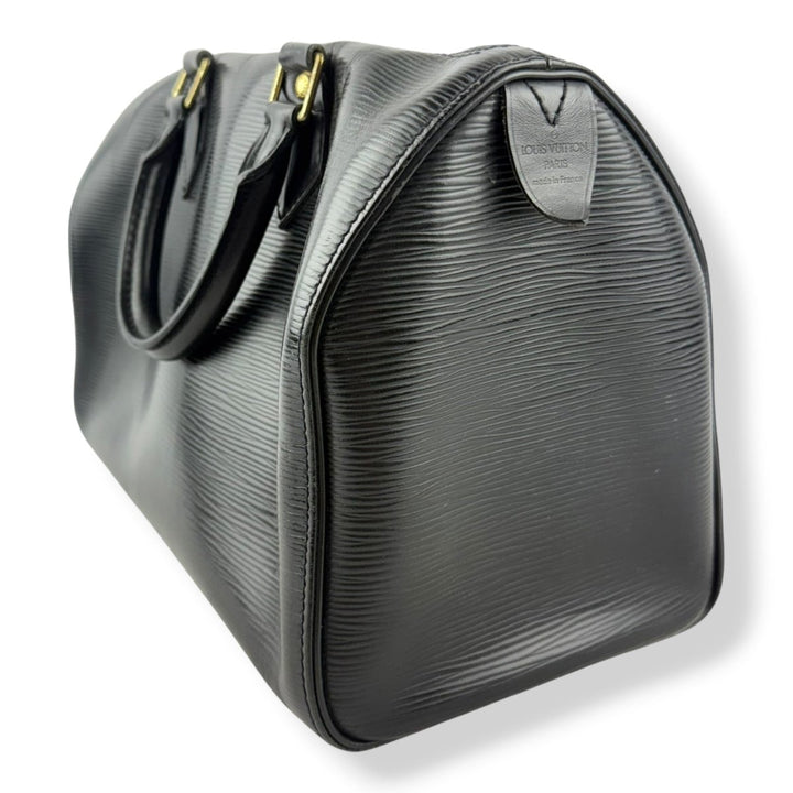 Louis Vuitton Black Epi Leather Speedy 28 Handbag - Lux Central