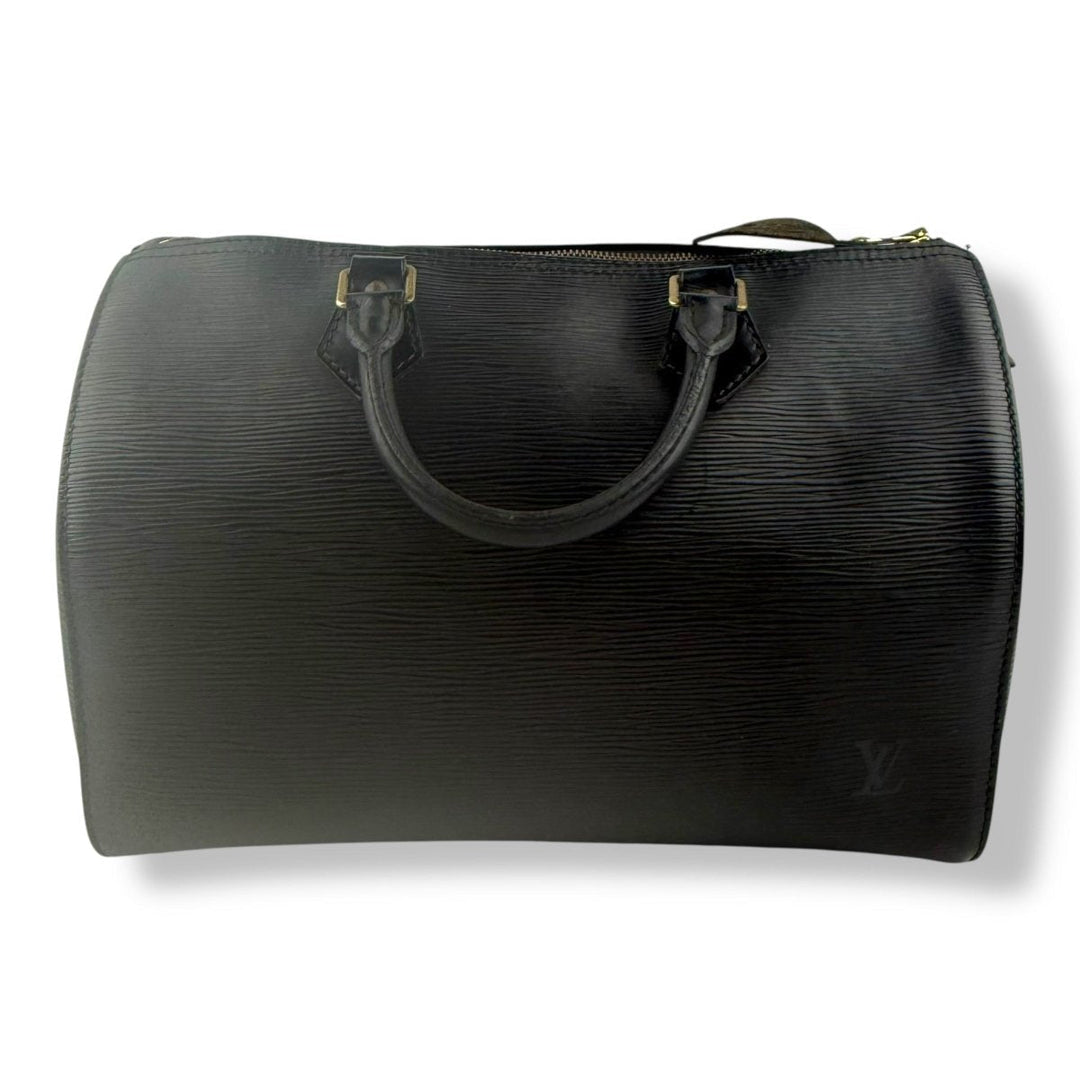 Louis Vuitton Black Epi Leather Speedy 32 Handbag - Lux Central