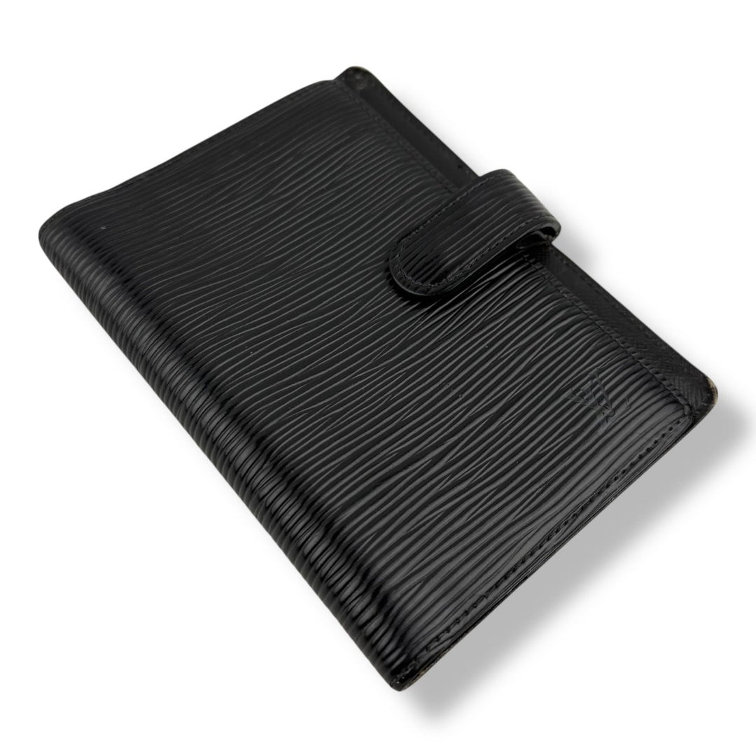 Louis Vuitton Black Epi PM Ring Agenda Wallet - Lux Central