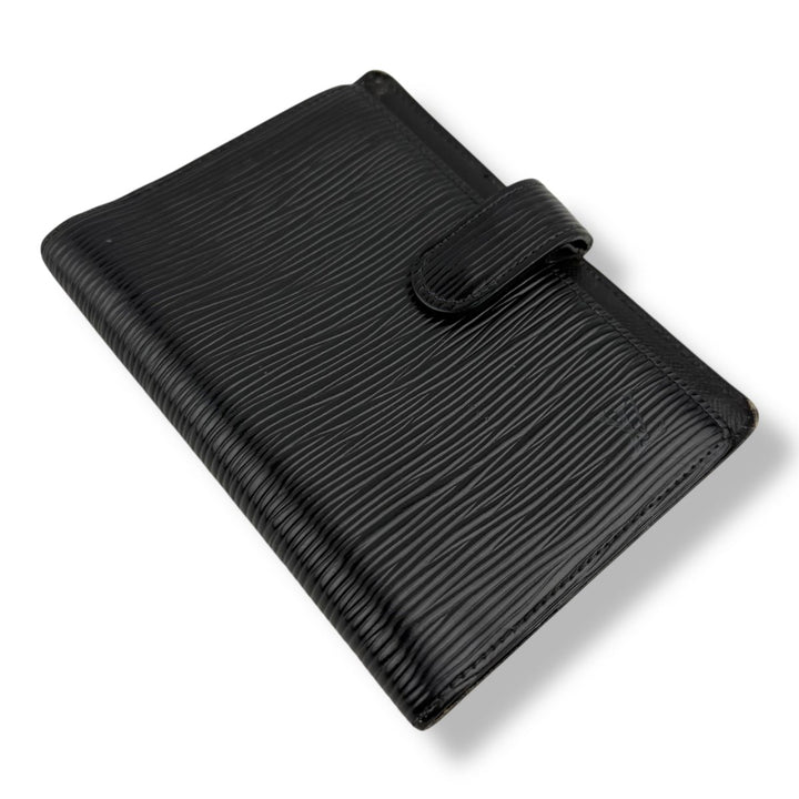 Louis Vuitton Black Epi PM Ring Agenda Wallet - Lux Central