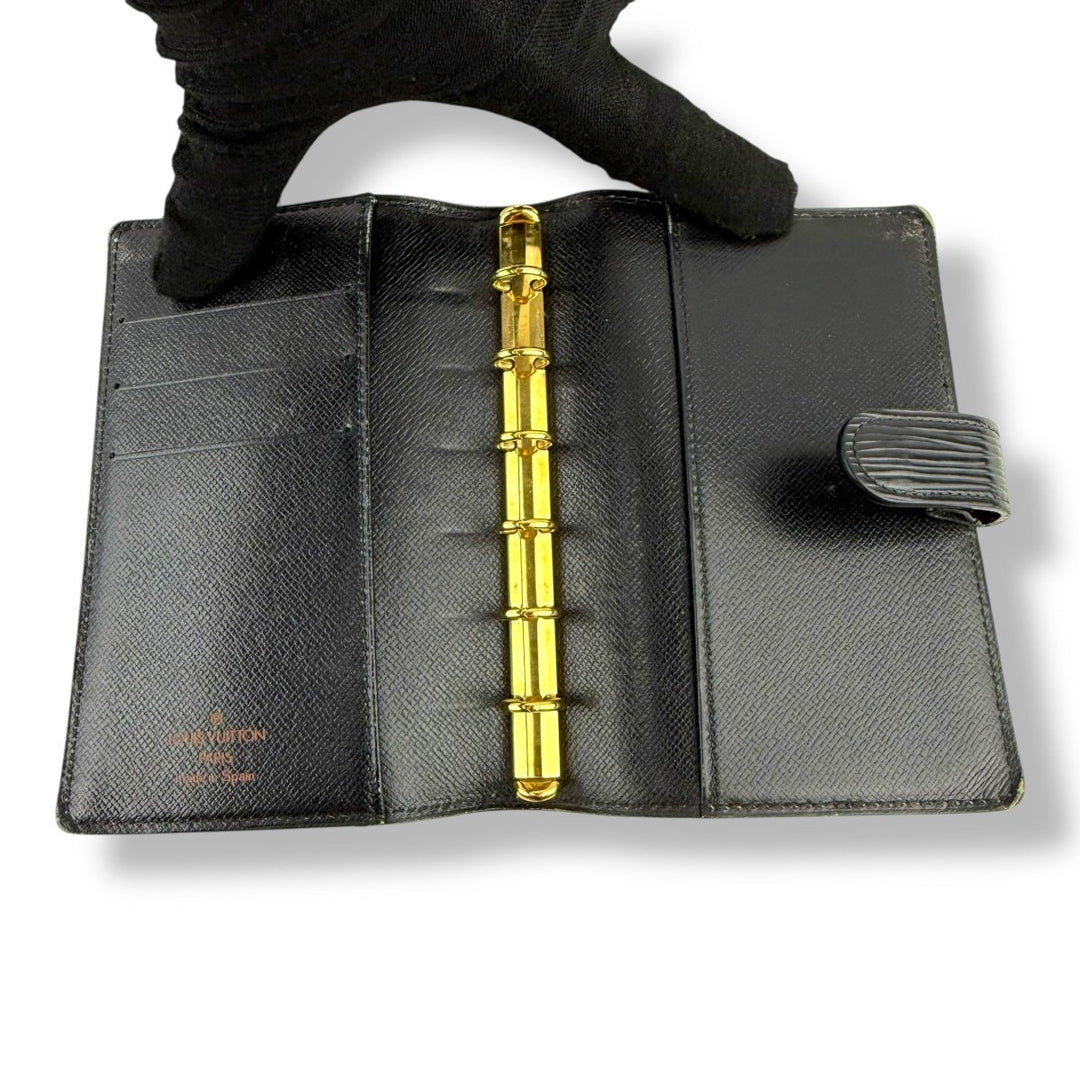 Louis Vuitton Black Epi PM Ring Agenda Wallet - Lux Central