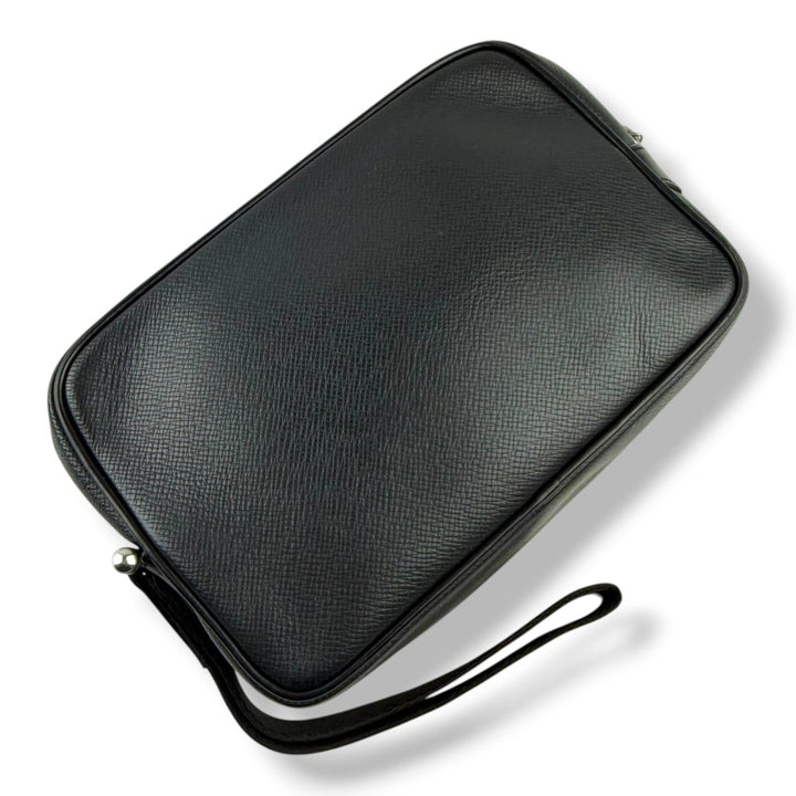 Louis Vuitton Black Kalga Leather Taiga Clutch Bag - Lux Central